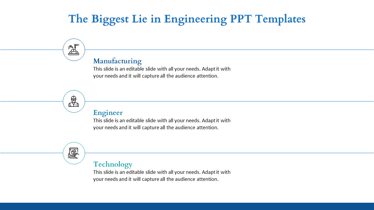 Creative Engineering PPT Templates With Three Node