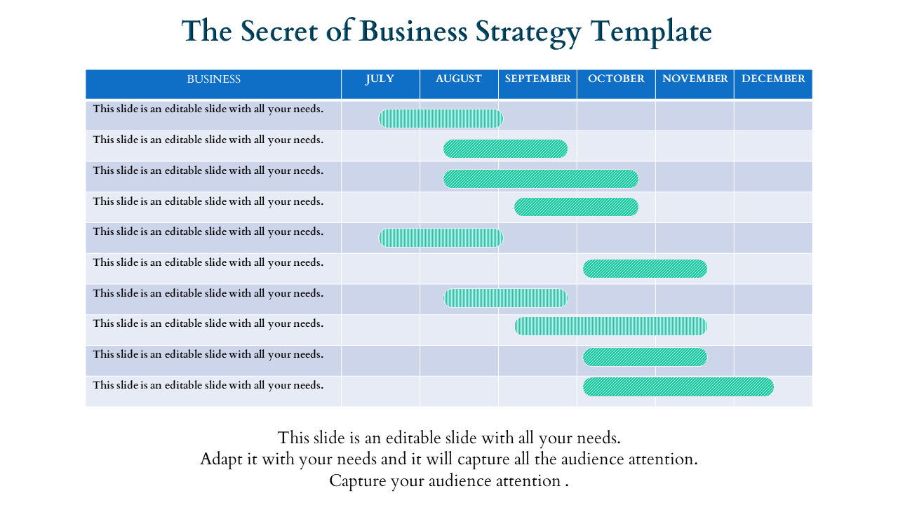 Business Strategy Template With Chart Design