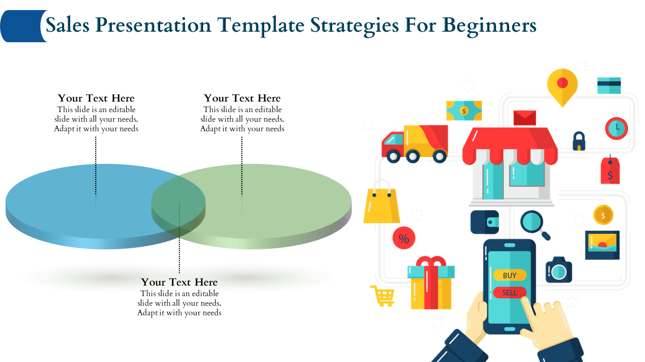 Awesome Sales Presentation Template with Three Nodes