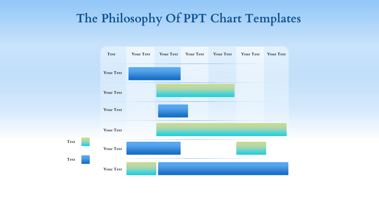 Gradient-styled horizontal bar chart with blue and green bars, labeled text areas, and a light blue background.