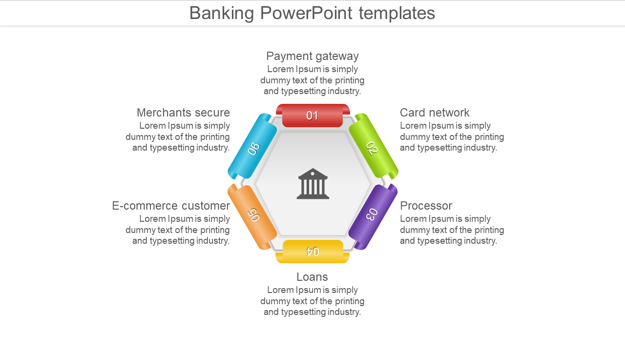 banking powerpoint templates-hexagonal model