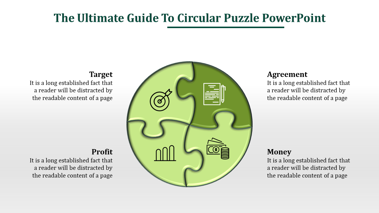 Stunning Circular Puzzle PowerPoint Slide-Four Node