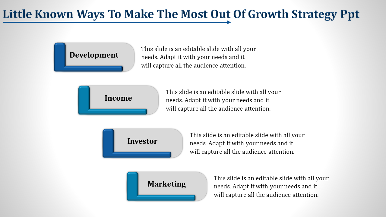 Four Node Growth Strategy PPT Slide Designs