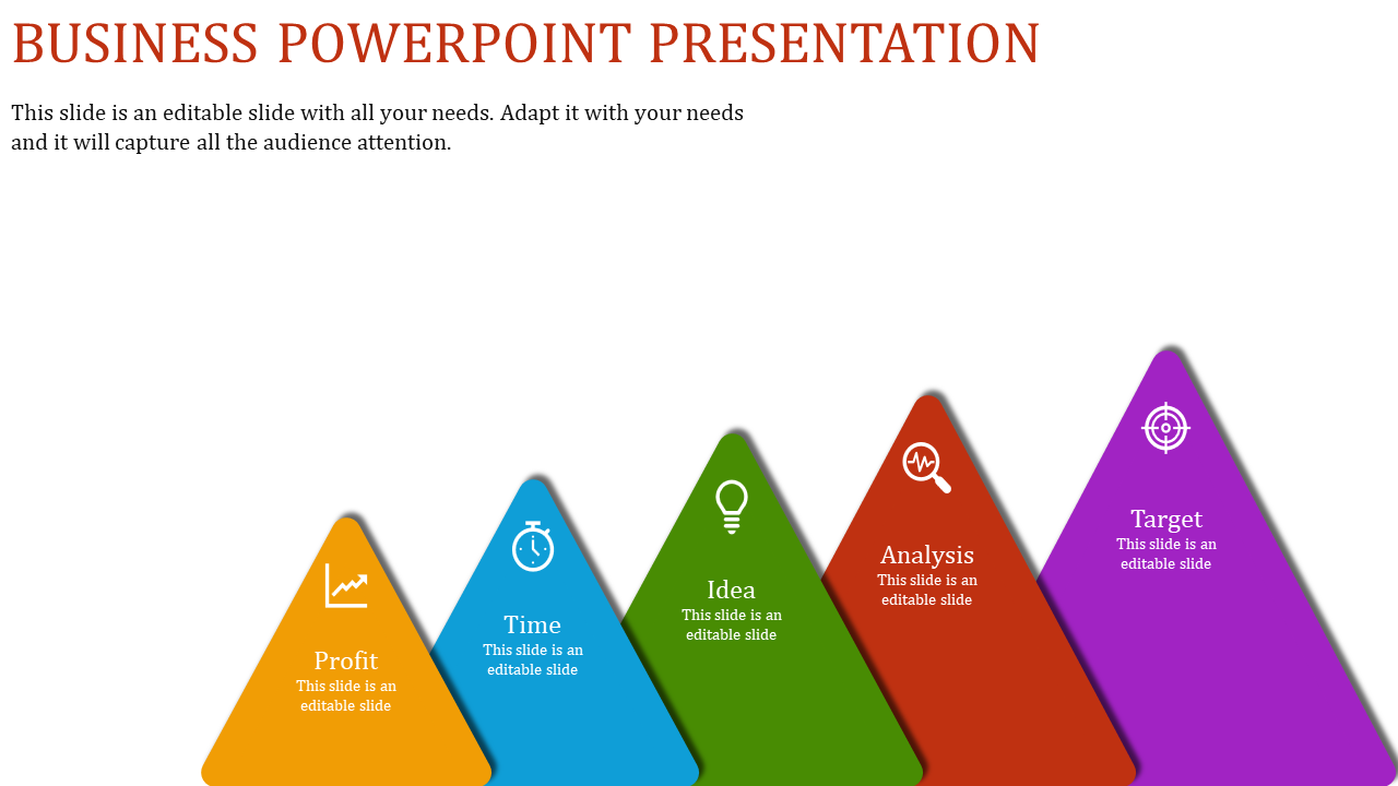 Awesome Business PowerPoint Design on Multicolour Nodes