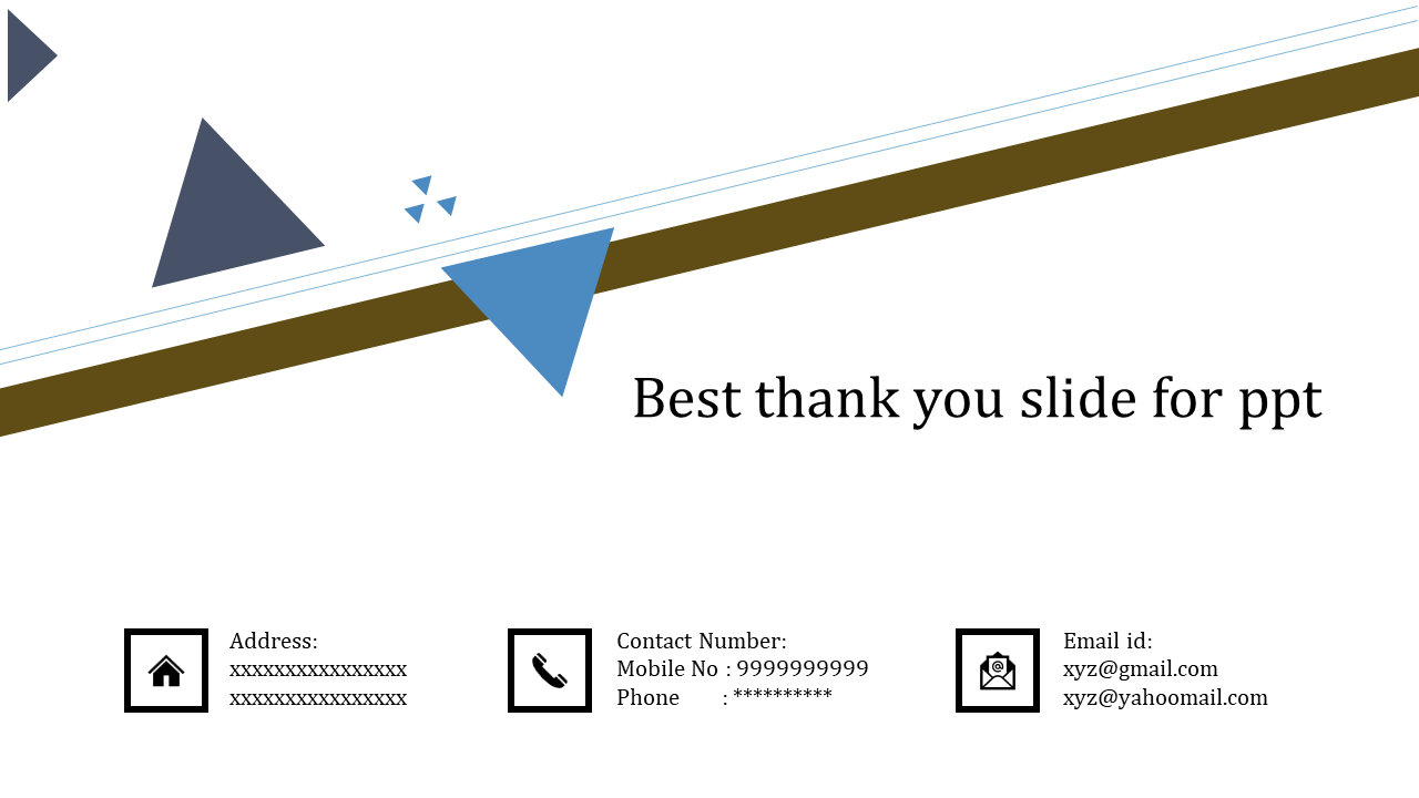 Three Noded Best Thank You Slide For PPT Presentation