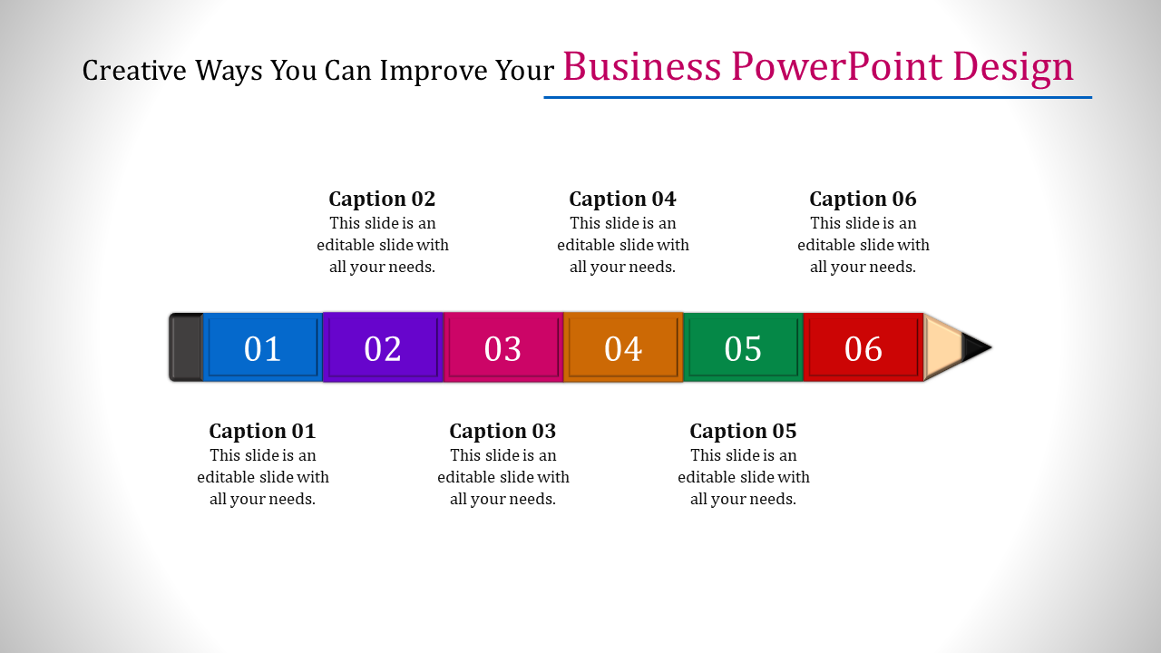 Business PowerPoint Presentation Template Design-Pencil Model