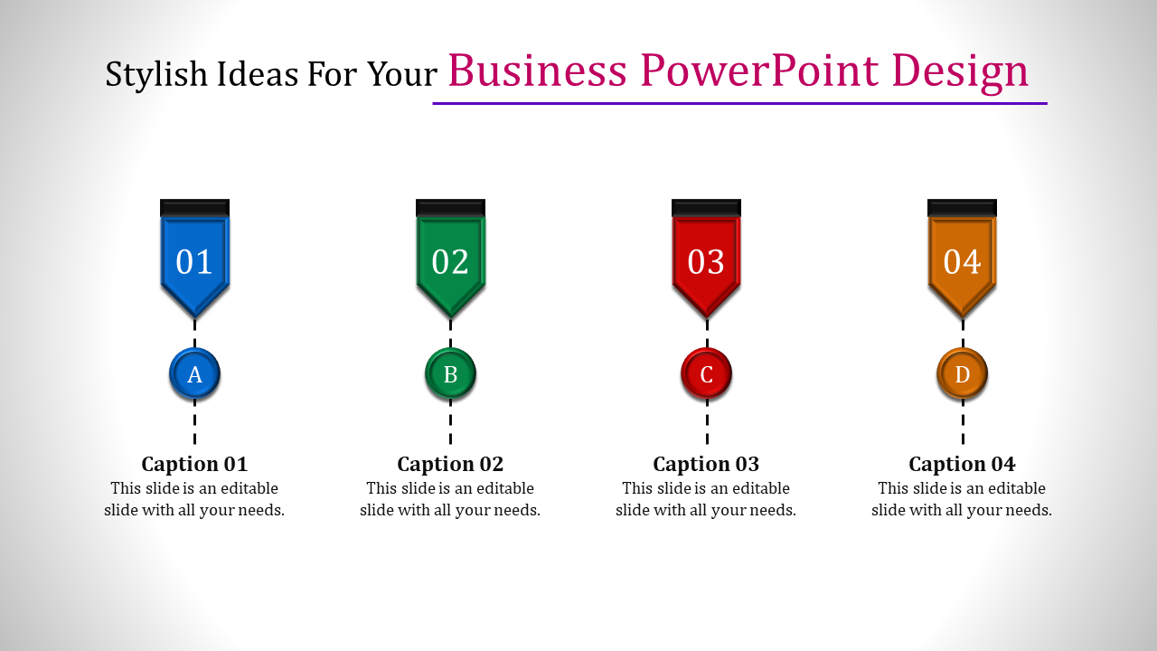 Four Noded Business PowerPoint Template and Google Slides