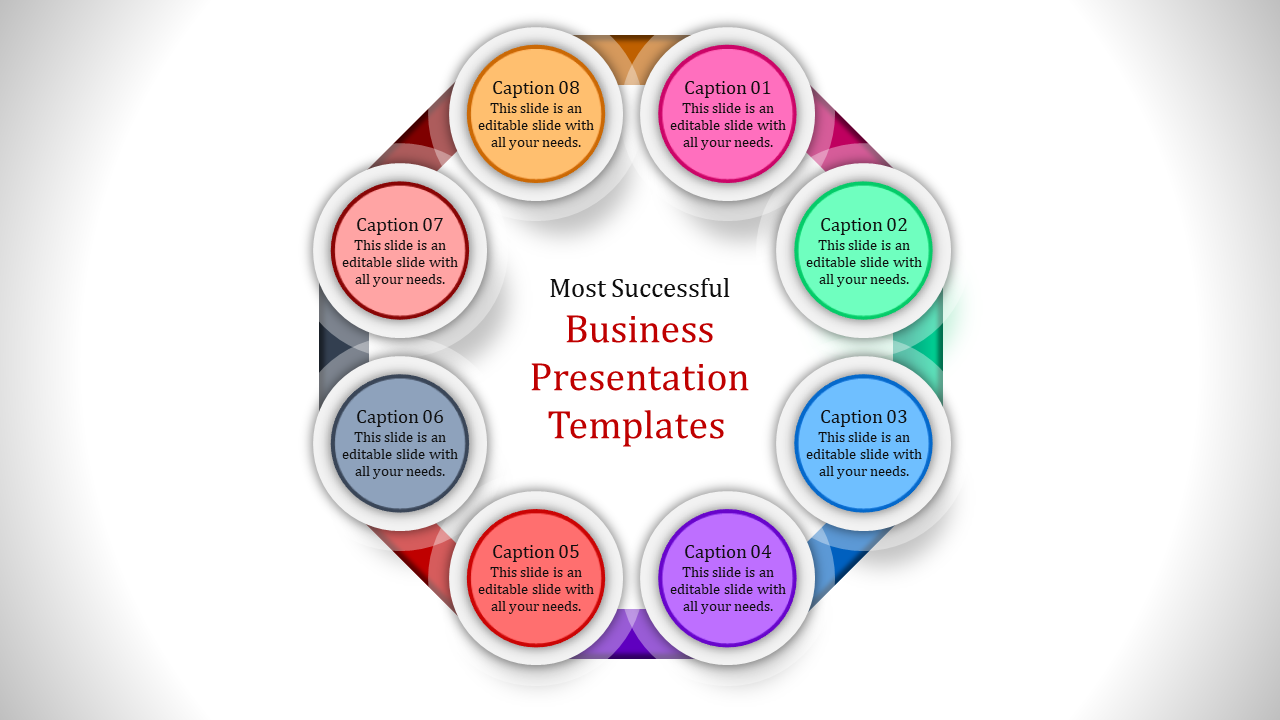 Circular infographic with eight colorful segments and captions surrounding a central title on a white background.