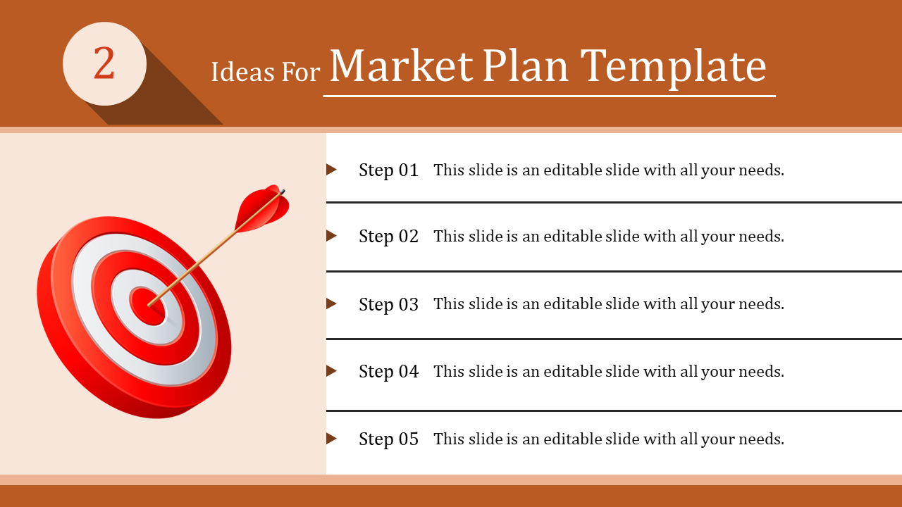 Creative Market Plan Template With Bull's Eye Diagram