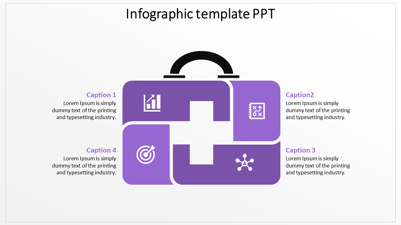 Attractive Infographic Template PPT In Purple Color