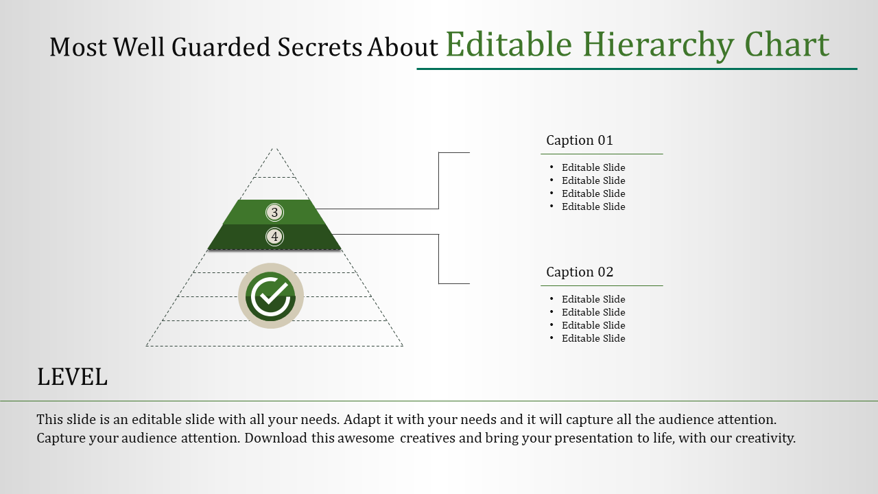 Editable Hierarchy Chart template for PPT and Google slides