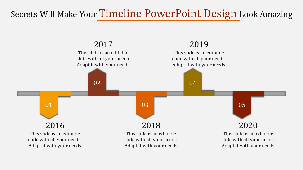 Attached Timeline PowerPoint Design Template