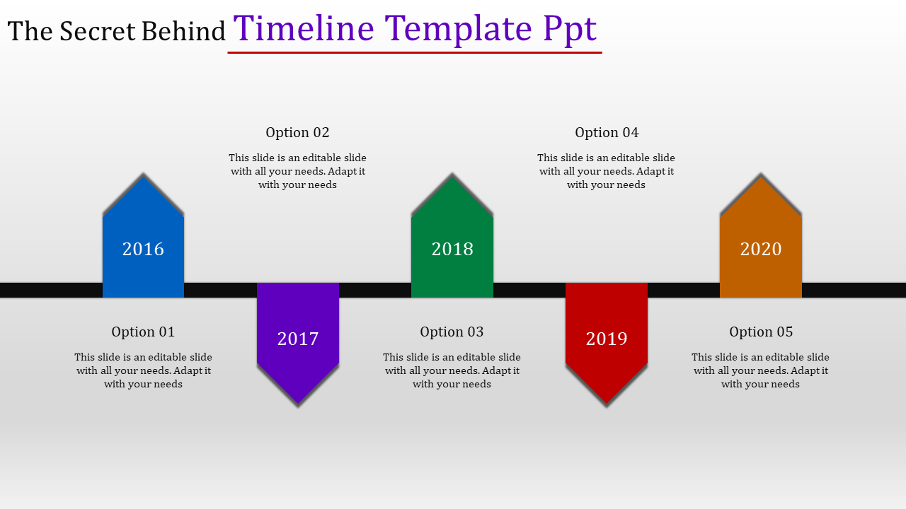 Timeline Template PPT-Vertical Arrow Model and Google Slides