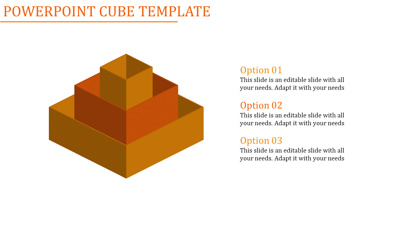 Amazing PowerPoint Cube template and Google slides With Three Nodes