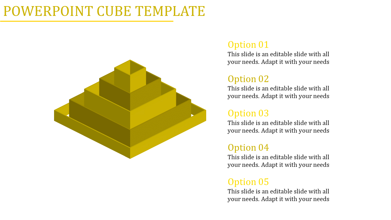 Try Our Predesigned Cube PowerPoint Template With Five Node