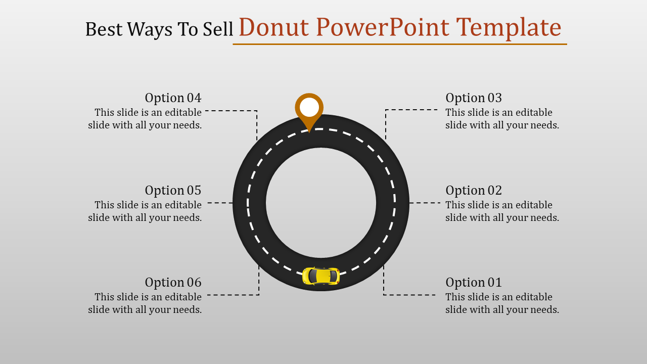 Donut PowerPoint Template for Representing Proportional Data