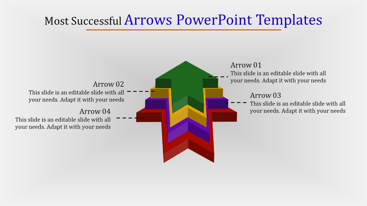 Arrows PowerPoint Template for Visualizing Process Workflows