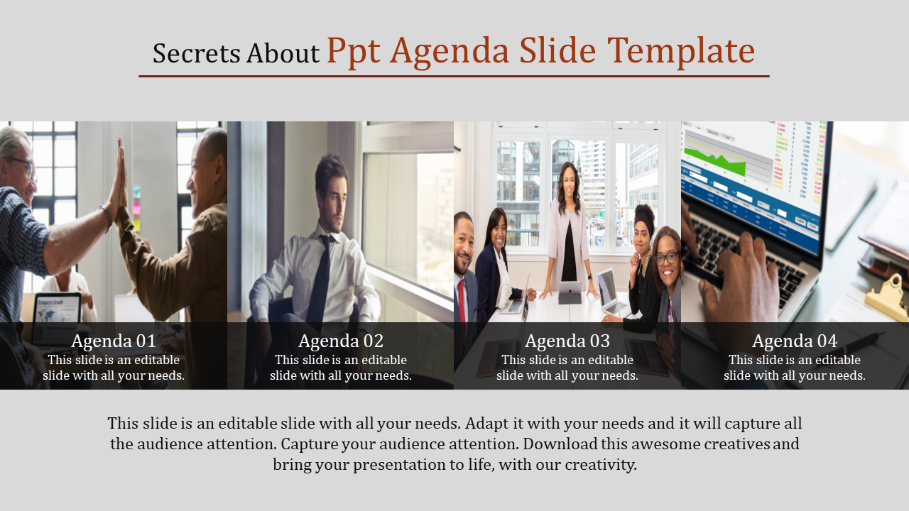 PPT Agenda Slide Template for Efficient Meeting Planning