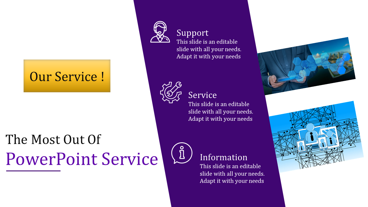 Our Pre Designed PowerPoint Service template for PPT and Google Slides