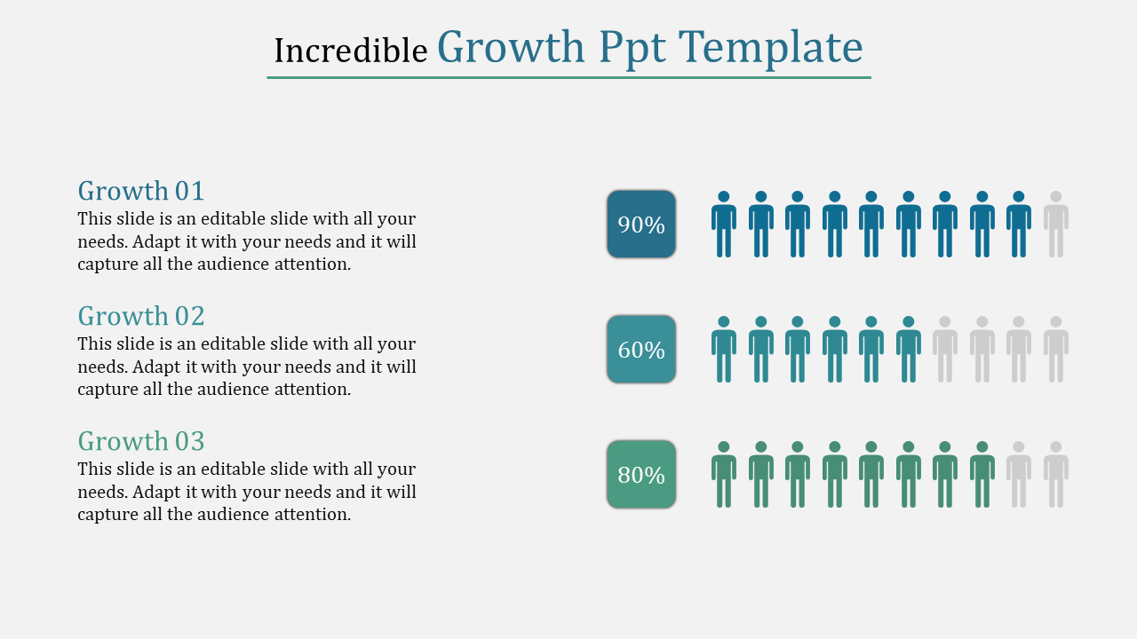 Three Noded Growth PPT Template for Business Expansion Plans