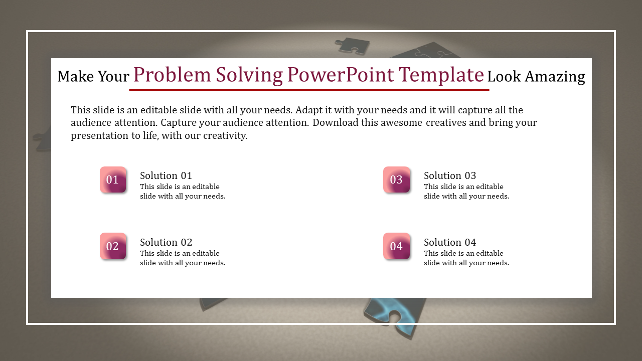 Problem Solving PowerPoint Template for Effective Solutions