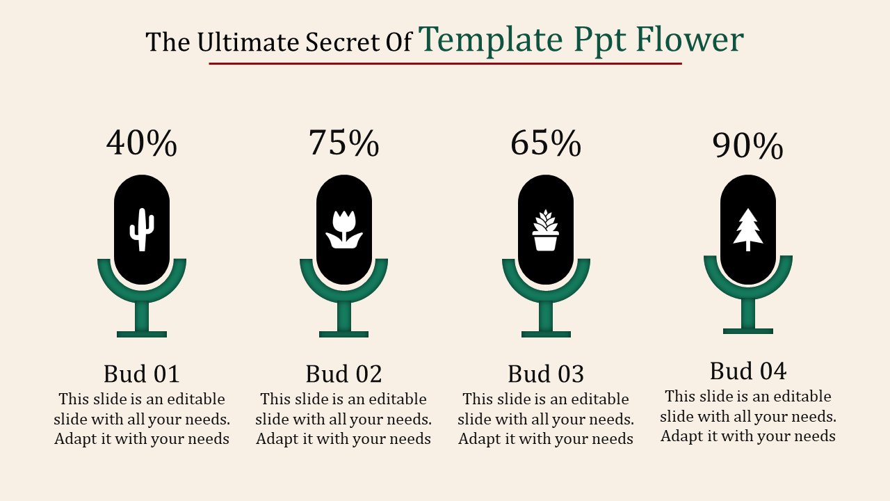 Editable Template PPT Flower Design PowerPoint Templates