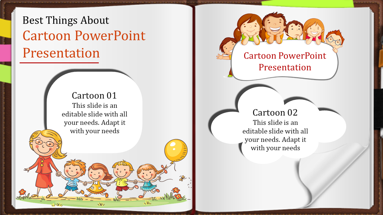 Concise Cartoon PPT Presentation Template and Google Slides