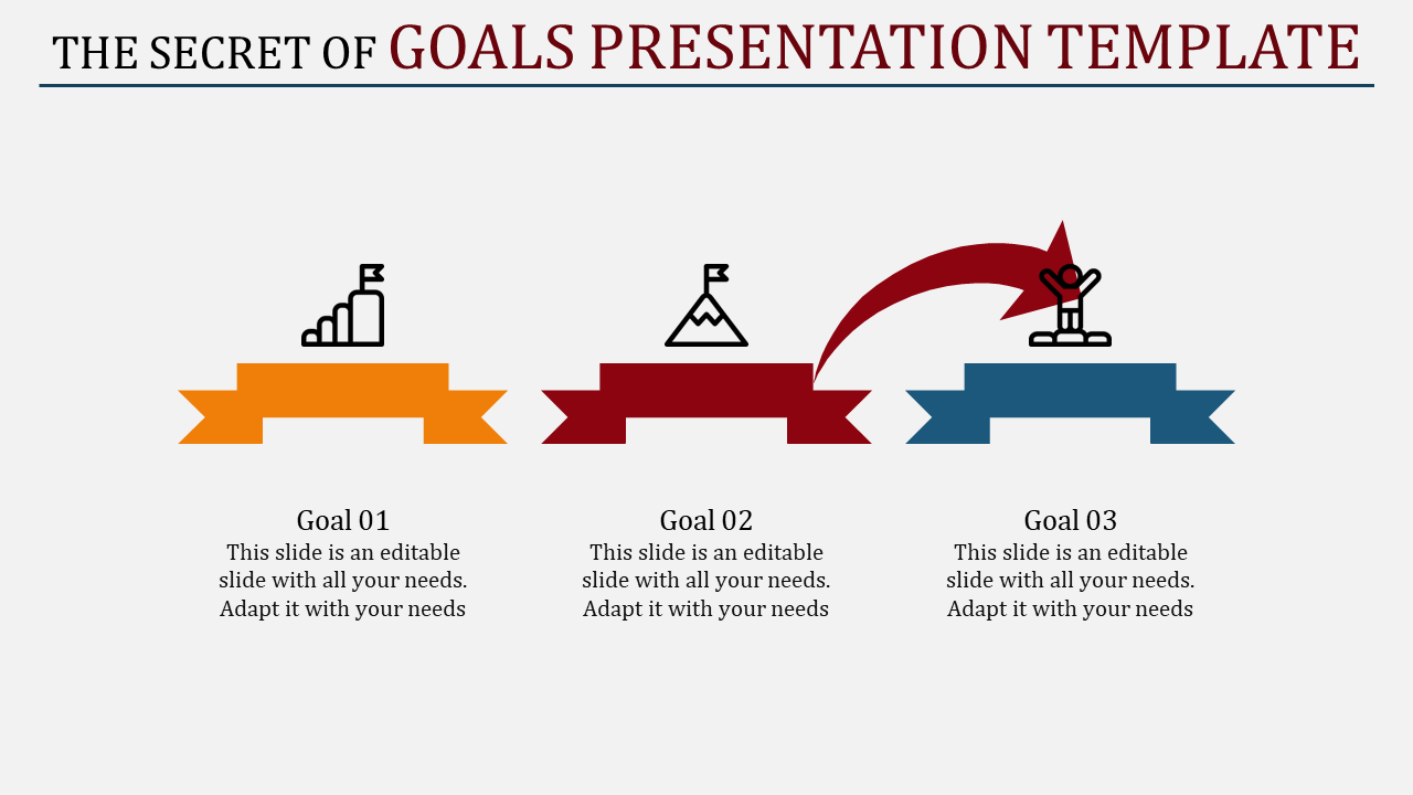 Goals Presentation Template With Arrows Slide