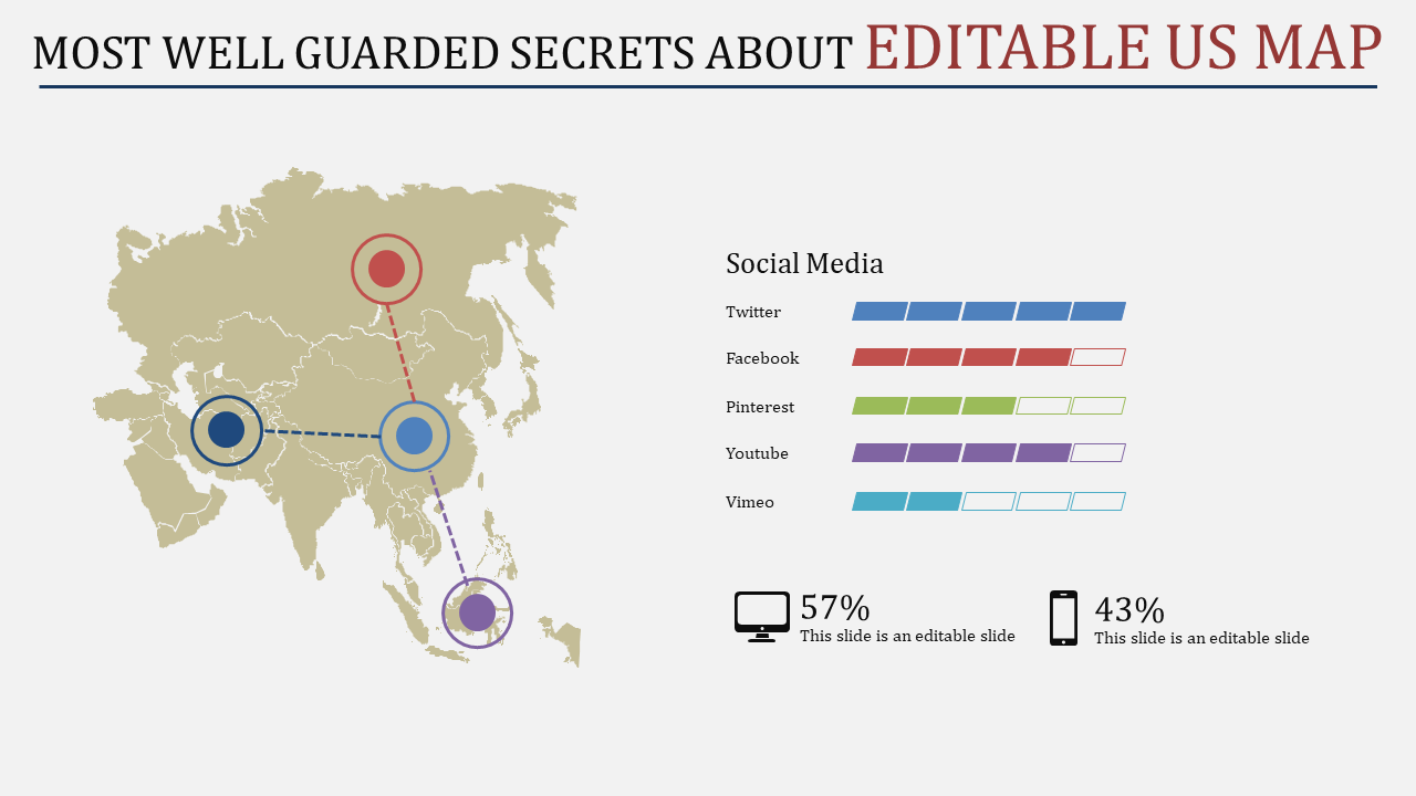 Editable US Map PPT Template and Google Slides Themes