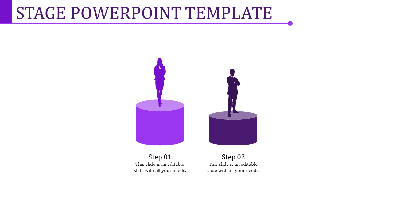 Affordable Stage PowerPoint Template In Purple Color