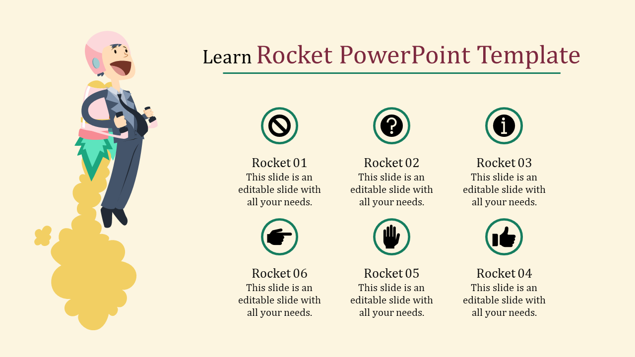 Best Rocket PowerPoint Template for Project Milestones