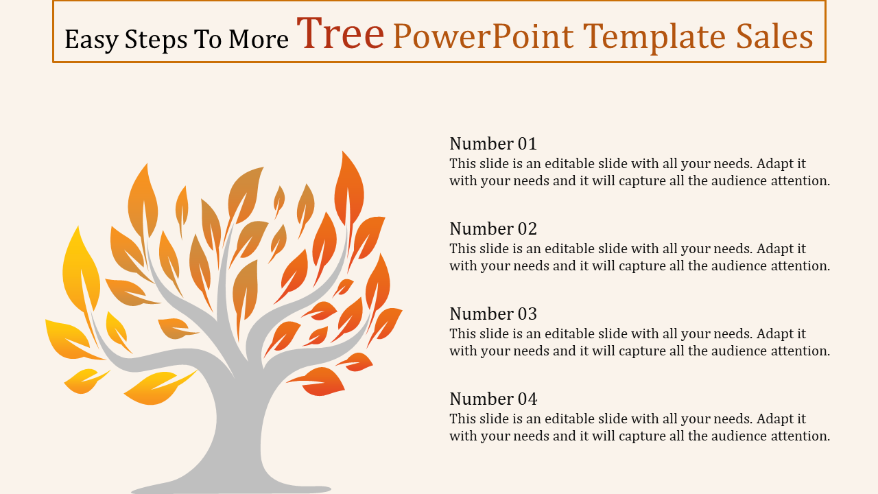 4 Steps Tree PowerPoint Template and Google Slides Themes