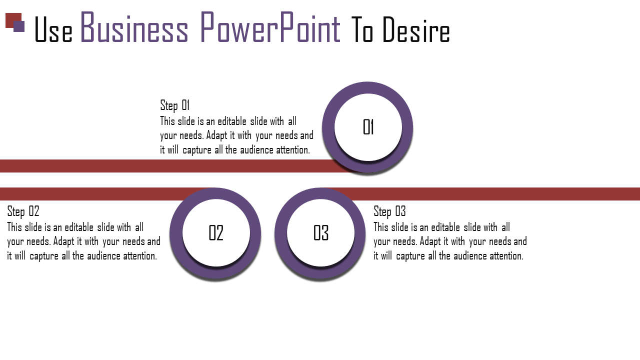 Three Noded Business PowerPoint Template and Google Slides