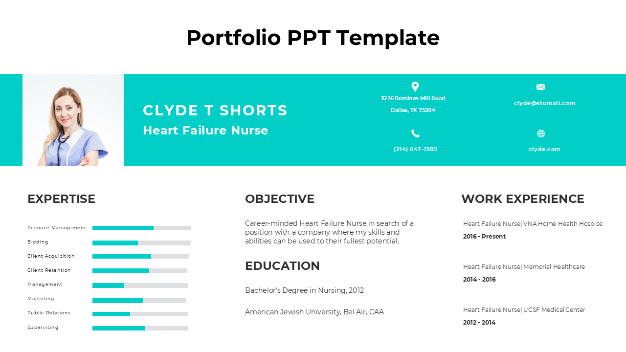 Easy To Use Portfolio Presentation And Canva Template