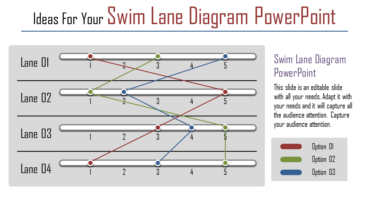 Swim Lane Diagram PowerPoint Template and Google Slides 