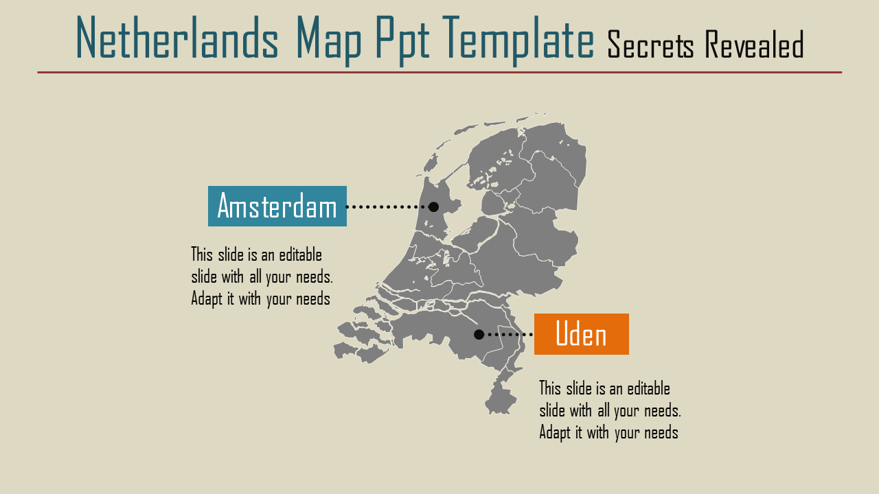 Creative Netherlands Map PPT template and Google slides