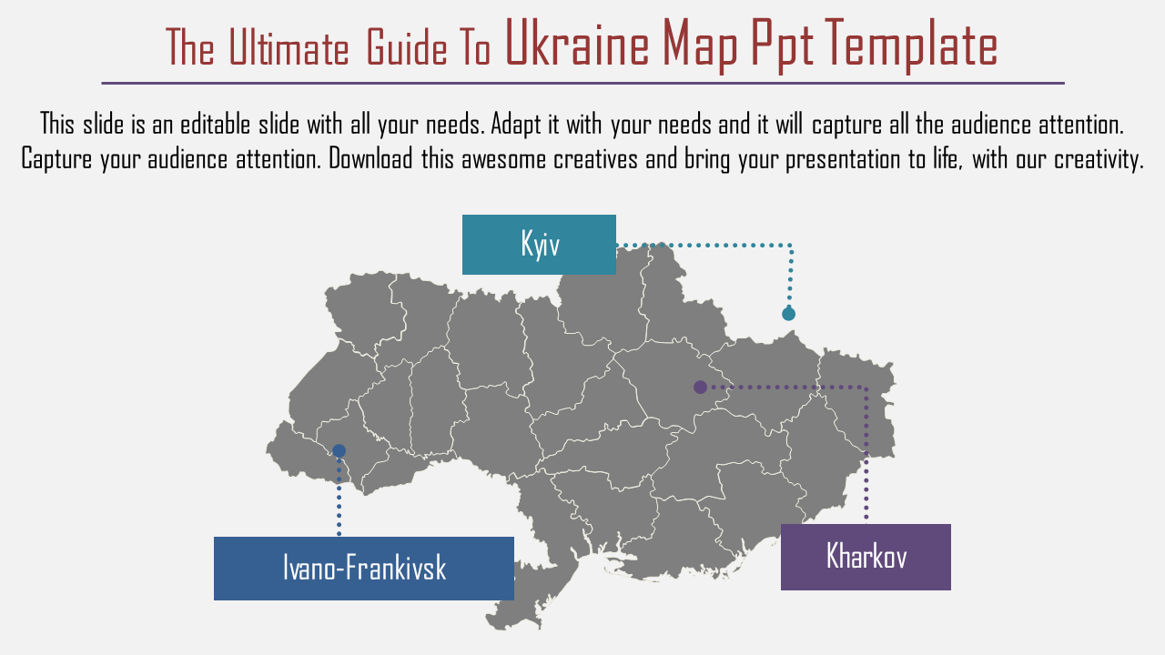 Ukraine Map PPT Template and Google Slides