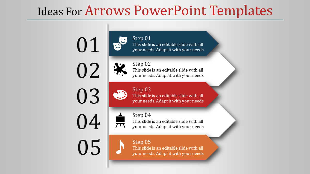 Versatile Arrows PowerPoint Templates for Directional Data