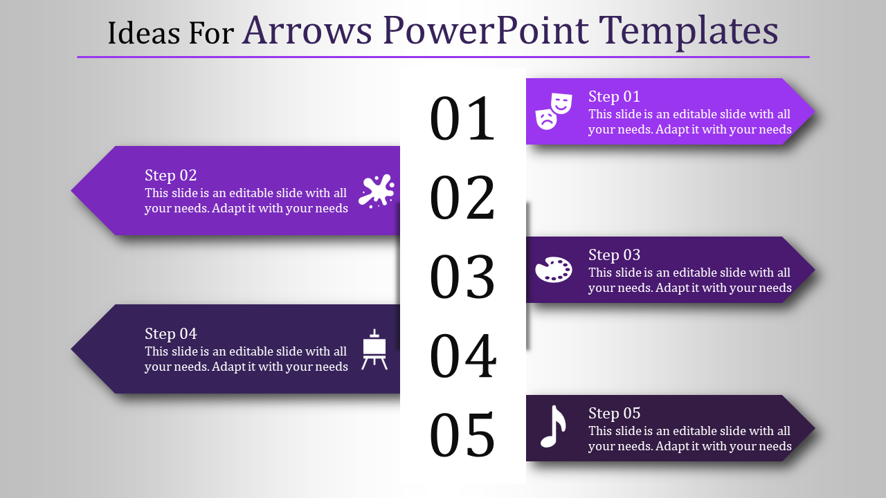 Detailed Arrows PowerPoint and Google Slides for Projects