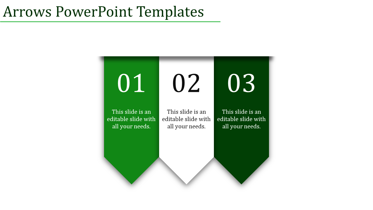 Professional Arrows PowerPoint Template on Three Nodes