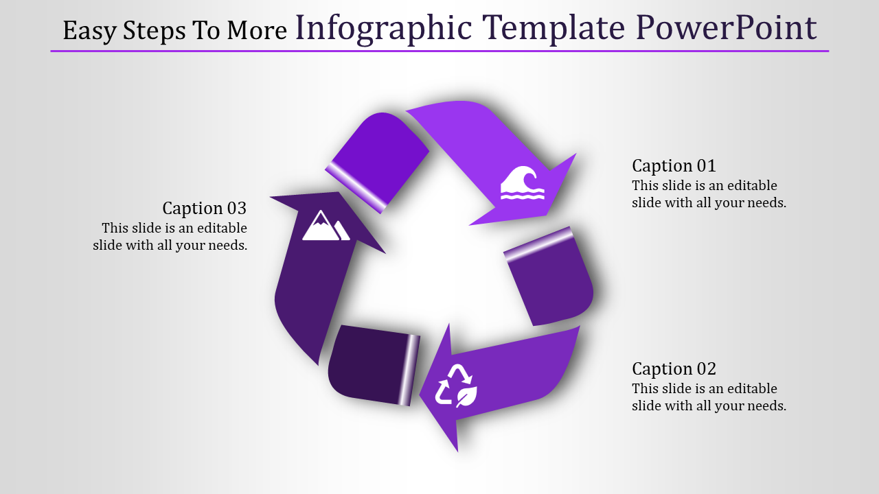 Infographic Template PowerPoint with Three Noded Design