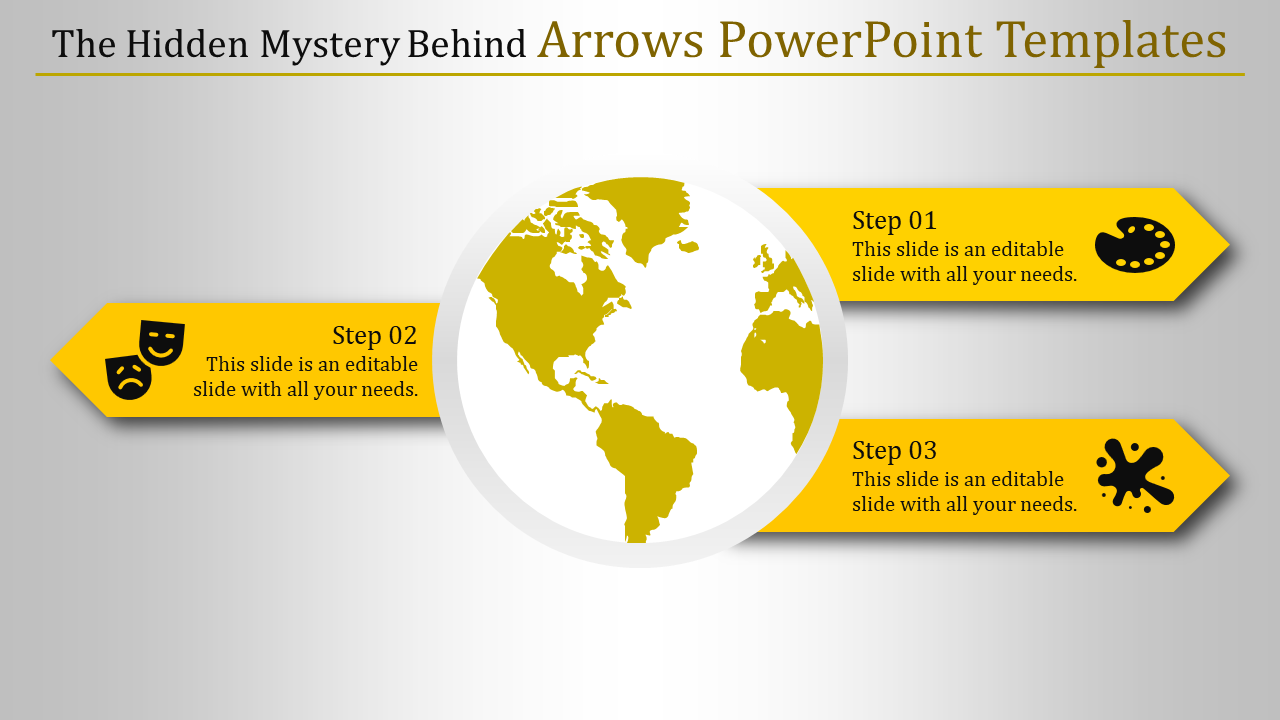 Arrows PowerPoint Templates with Three Noded Design