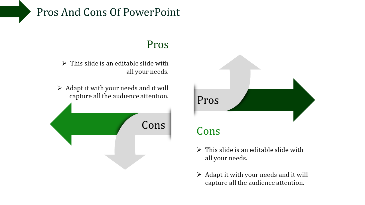 Flowchart template with a central blue box linked to four surrounding captions via arrows, designed for corporate. 