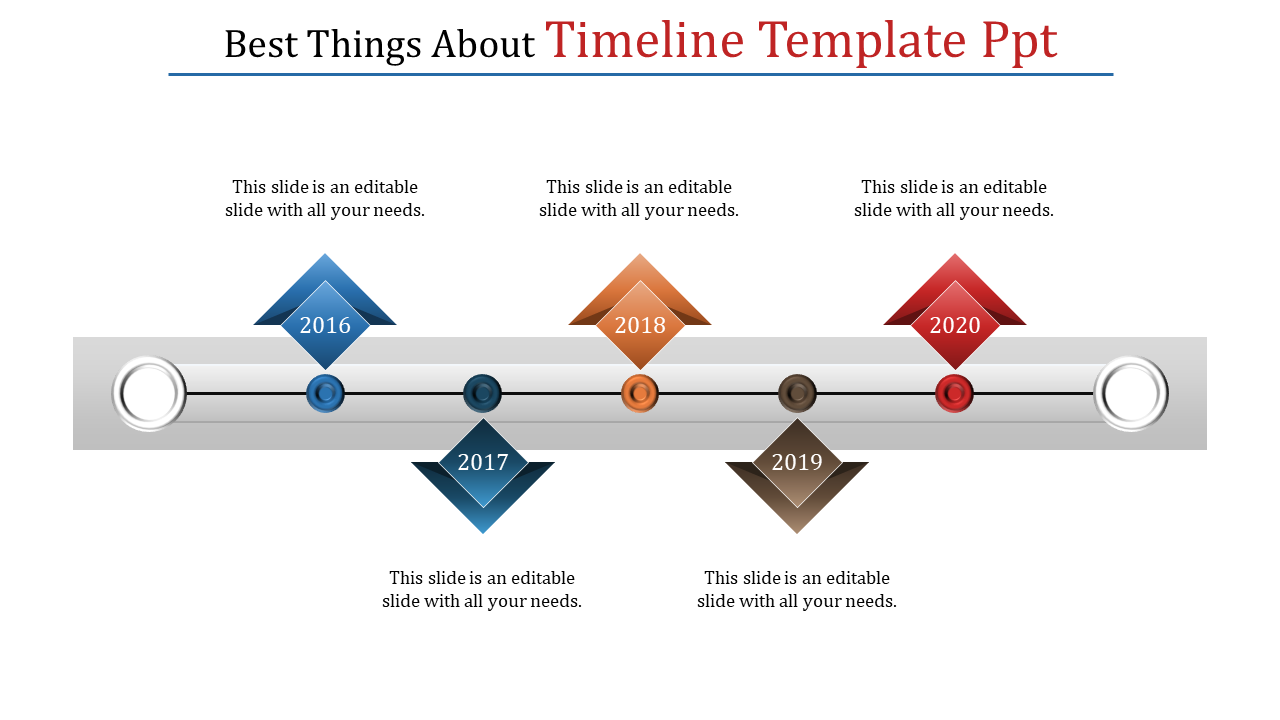 Multicolored Timeline Template PowerPoint for Scheduling