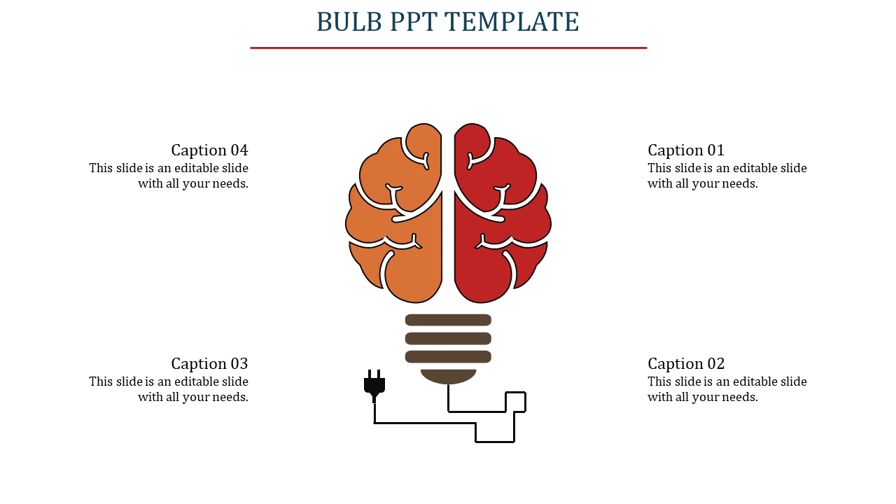 Editable Bulb PPT Template for Innovative Presentations