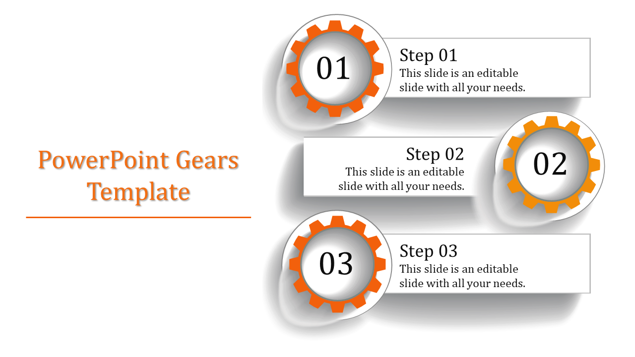 PowerPoint Gears Template for Dynamic Process Flow