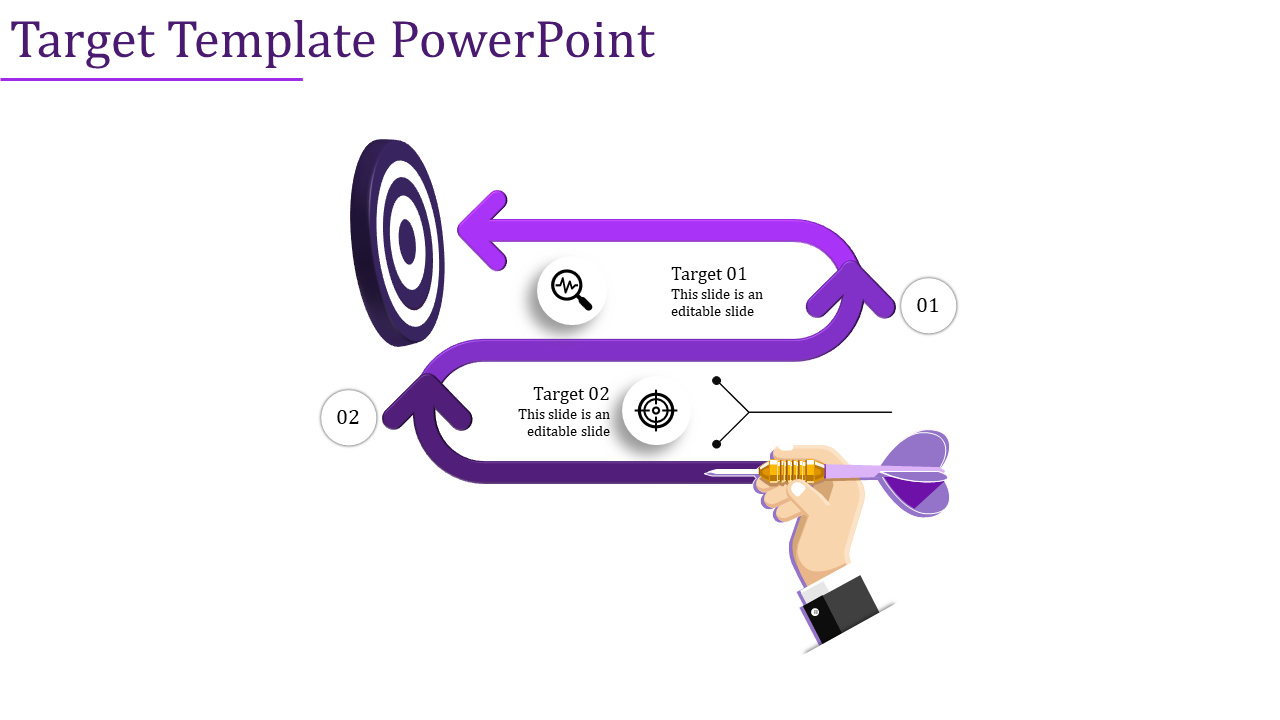 Awesome Target PowerPoint Template  for Presentation