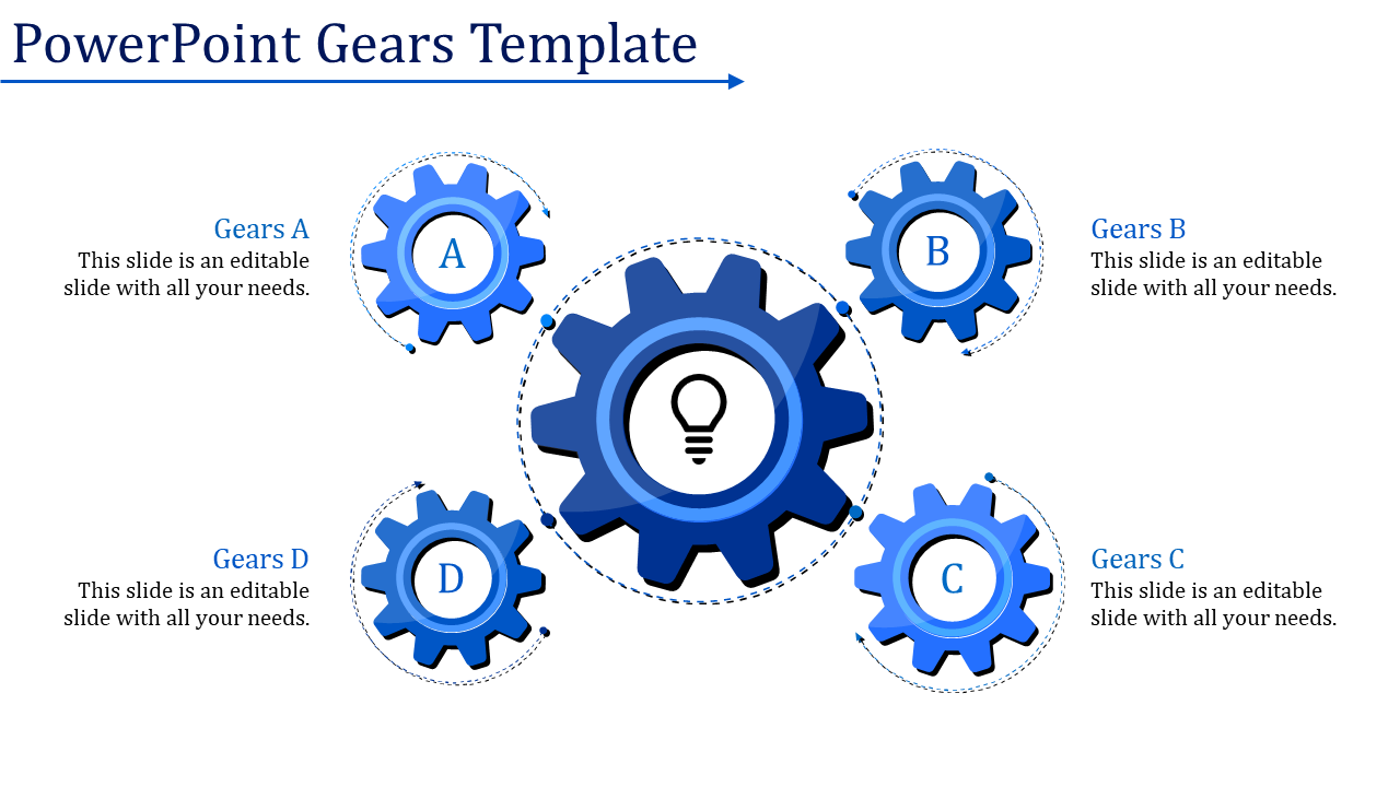 Best PowerPoint Gears Template For Presentation Slide