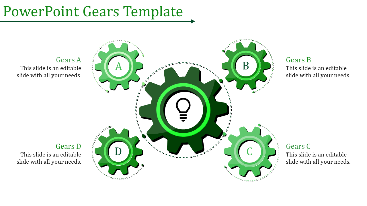 PowerPoint Gears Template for Workflow Optimization