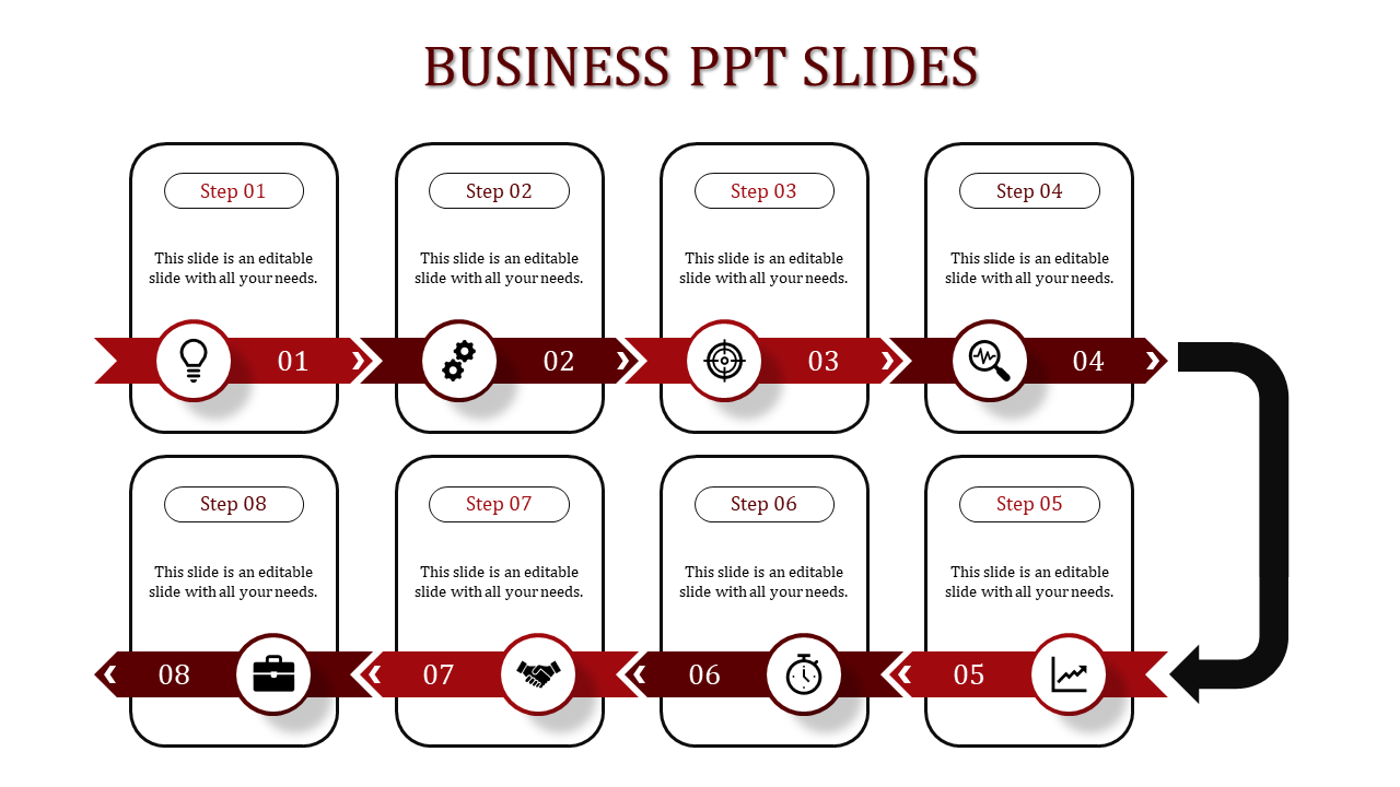 Business PowerPoint Presentation And Google Slides-Eight Nodes